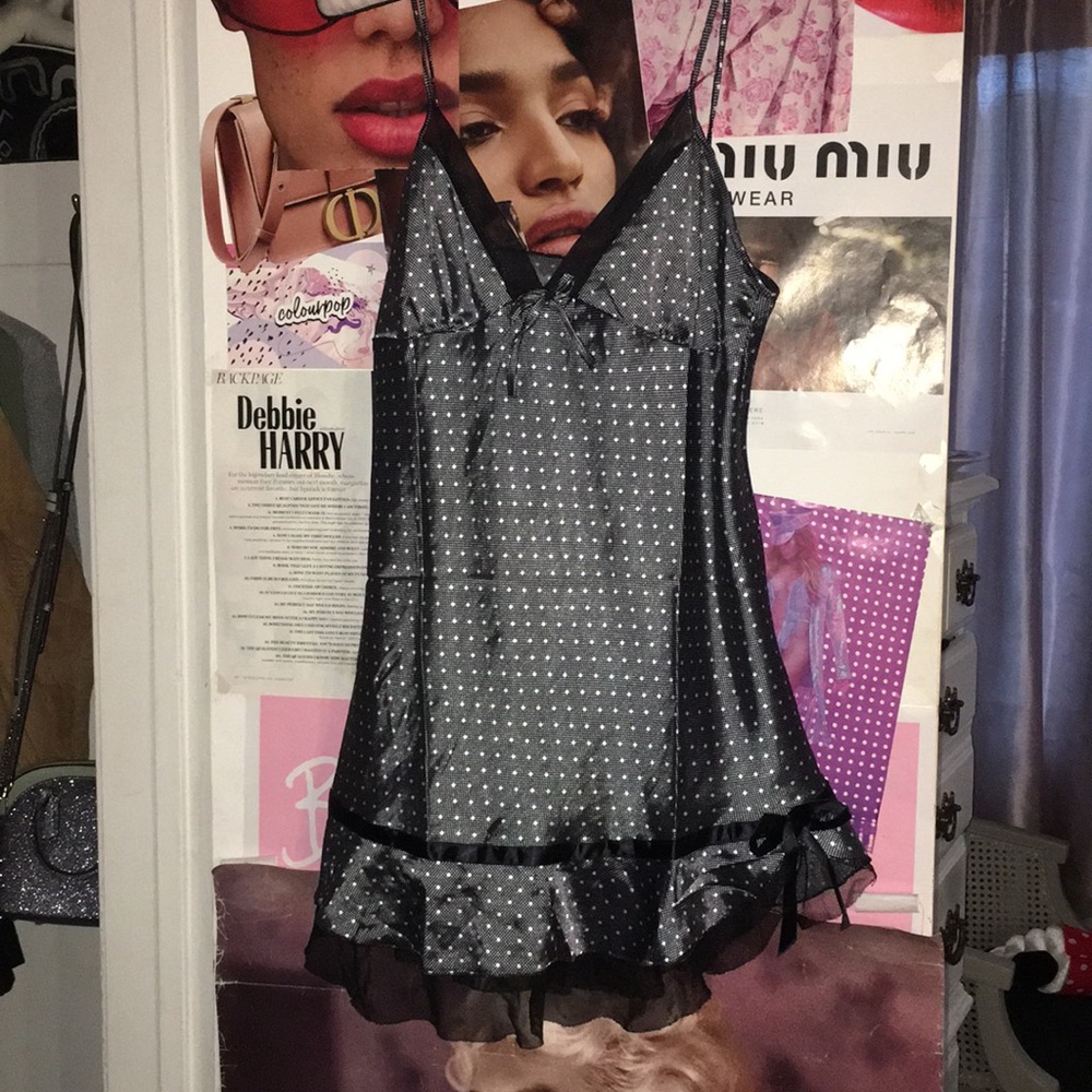GRAY POLKA DOT SLIP